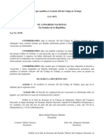 Ley No. 25-98 Que Modifica El Artículo 184 Del Código de Trabajo