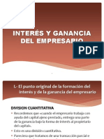 Interés y Ganancia Del Empresario