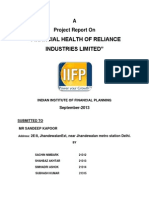 "Financial Health of Reliance Industries Limited": A Project Report On