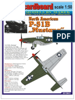 (Model CardBoard 2003-03) (Airplane) P-51B Mustang (1x50) (4xa4)