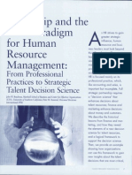 Talentship and The New Paradigm For Human Resource Management: From Professional Practices To Strategic Talent Decision Science