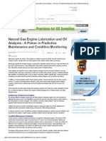 Natural Gas Engine Lubrication and Oil Analysis - A Primer in Predictive Maintenance and Condition Monitoring