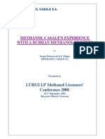 Lurgi 2001 Methanol Casale Experience With A Russian Methanol Project FIM