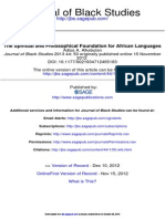 The Spiritual and Philosophical Foundation For African Languages Adisa A. Alkebulan