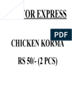 Victor Express: Chicken Korma RS 50/ - (2 PCS)