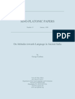 George Cardona - On Attitudes Toward Language in Ancient India