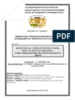 MARKETING DE L'INNOVATION MULTICANAL DANS LES SERVICES BANCAIRES: Etude Comportementale Des Clients Bancaires en Algériepar Fethi FERHANE