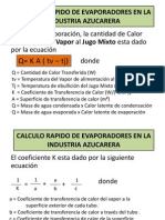 Calculo Rapido de Evaporadores en La Industria Azucarera