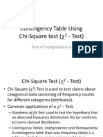 Contingency Table Using Chi-Square Test