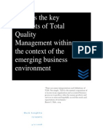 Discuss The Key Elements of Total Quality Management