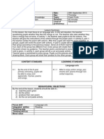 Year: Date: Subject: Day: Theme: Topic: Time: Duration: Number of Students: Level of Proficiency