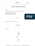 Non-Uniform Acceleration, Linear Motion, Mechanics Revision Notes From A-Level Maths Tutor