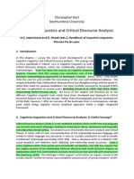 Cognitive Linguistics and Critical Discourse Analysis