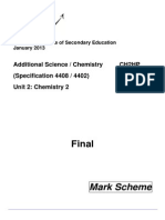 Chemistry Unit 2 Mark Scheme 