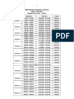 BBA Advising Schedule, Fall 2013 Date: 19.09.2013 Student ID #