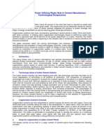 Cogenerationof Power Utilising Waste Heatin Cement Manufacture