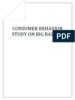 Consumer Behavior Project On Big Bazaar Questionnaire