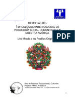 Memorias Primer Coloquio Internacional de Psicologia Social Comunitarianov2013