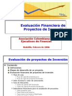 Evaluación Financiera de Proyectos de Inversión ACEF