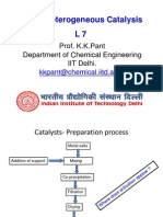 CRE II Heterogeneous Catalysis L7: Prof. K.K.Pant Department of Chemical Engineering IIT Delhi