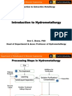 Introduction To Hydrometallurgy - UI - Lecture Slides