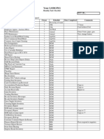 Hotel Monthly Task Checklist