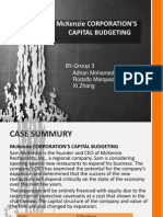 Case Presentation-McKenzie Corporations Capital Budgeting