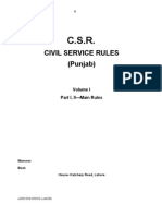 Civil Service Rules (Punjab) Pakistan, CSR