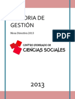 Memoria de Gestión 2013