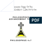 GOLDEN DAWN 4 7 Philosophus Advancement Test