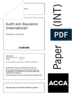 Audit and Assurance (International) : Thursday 6 June 2013