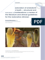 The Ideal Restoration of Endodontically Treated Teeth Structural and Esthetic Considerations A Review of The Literature and Clinical Guidelines For The Restorative Clinician