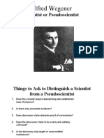 Alfred Wegener: Scientist or Pseudoscientist