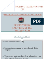 Summer Training Presentation ON "Market Development of Pepsi"