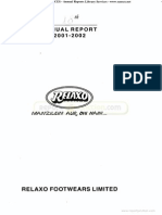 Annual Report 2 0 0 1 - 2 0 0 2: Relaxo Footwears Limited