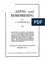 John Passmore - Reading and Remembering (3ed, 1944) @@