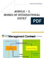 Module - 3 Modes of International Entry: Amity School of Business