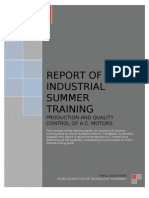 Project Report of Industrial Summer Training