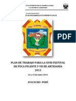 Plan de Trabajo Festival Gastronomico y Artesania