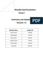 Assistive Wearable Hand Exoskeleton Group 5 Verification and Validation Revision 1.0