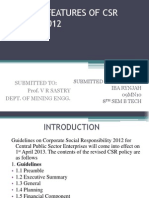 Salient Features of CSR Policy 2012