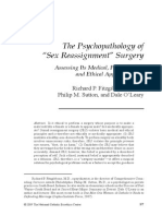 The Psychopathology of Sex Reassignment Surgery