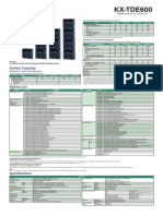 Panasonic KX-TDE600 Specsheet