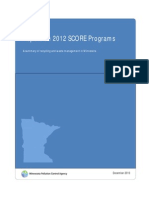 Report On 2012 SCORE Programs: A Summary of Recycling and Waste Management in Minnesota