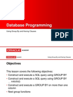 Database Programming: Using Group by and Having Clauses