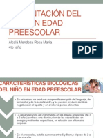 Alimentacion Del Nino en Edad Preescolar y Escolar