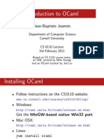 Ocaml Tutorial (Cornell)