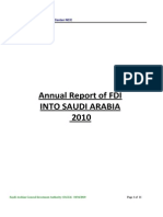 Annual Report of FDI Into Saudi Arabia 2010