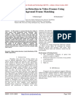 Object Motion Detection in Video Frames Using Background Frame Matching