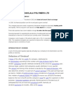 Chaklala Polymers LTD: Definition of 'Dividend'